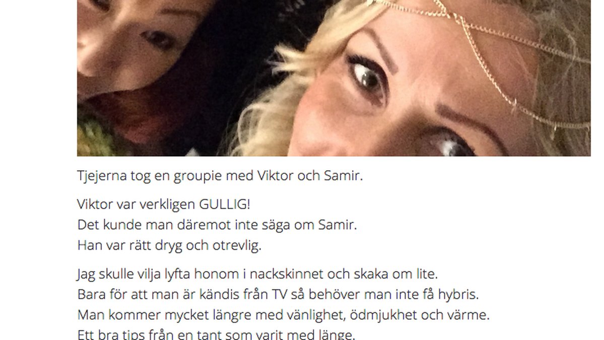 Magdalena skrev att Viktor var trevlig men att Samir har hybris. Samir, som ofta blivit hyllad över att vara så trevlig mot sina fans, svarar nu på kritiken.